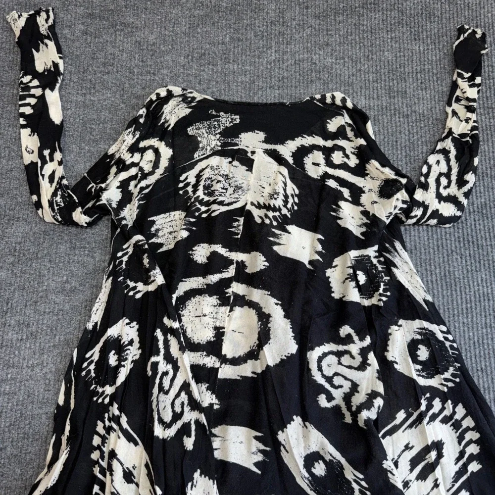 AllSaints Spitalfields Oversized Draped‎ Top Womens 10 Black White Grunge